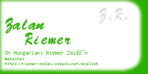 zalan riemer business card